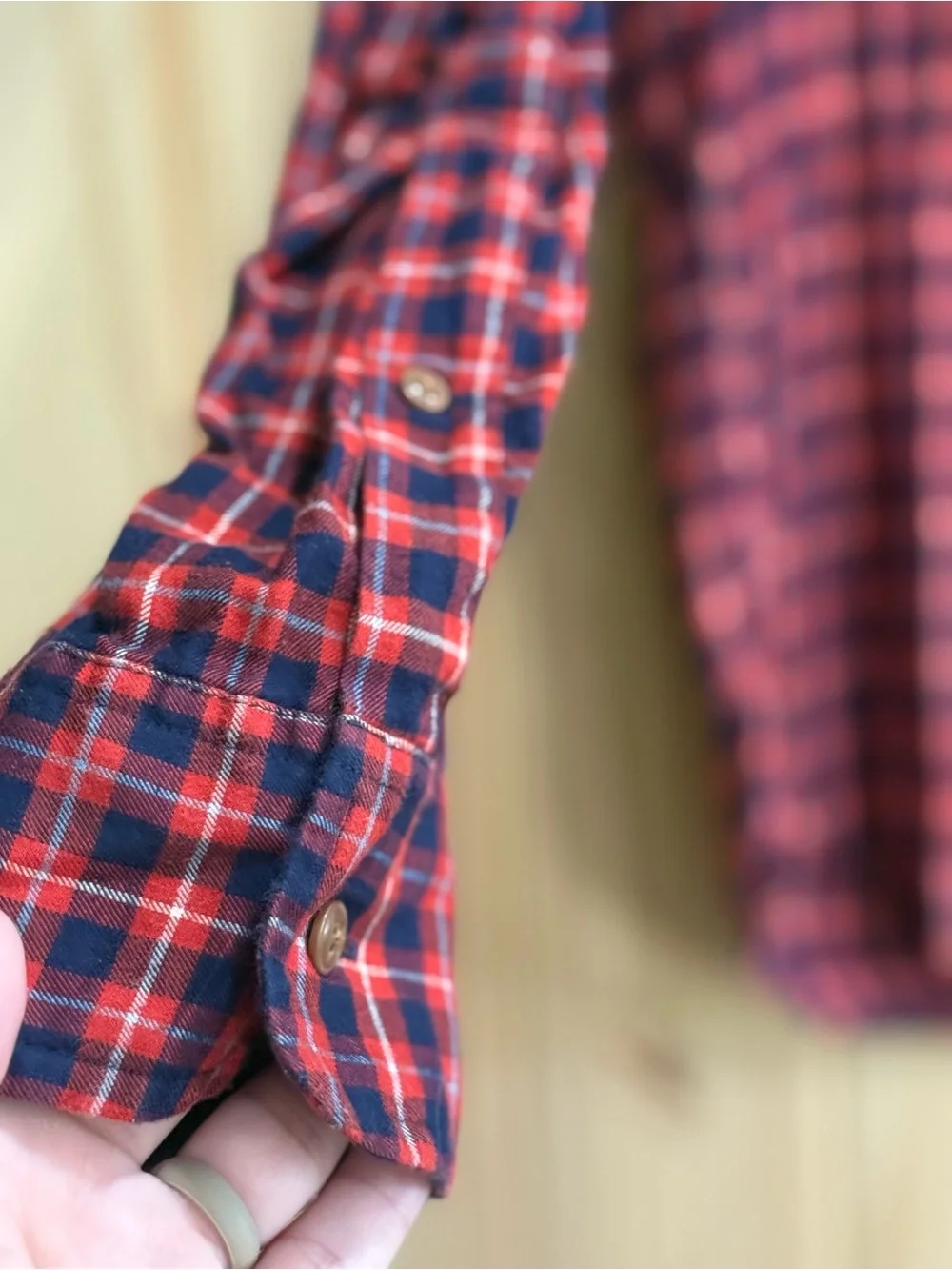 J. Crew Men's Red & Navy Plaid Button-Down Shirt